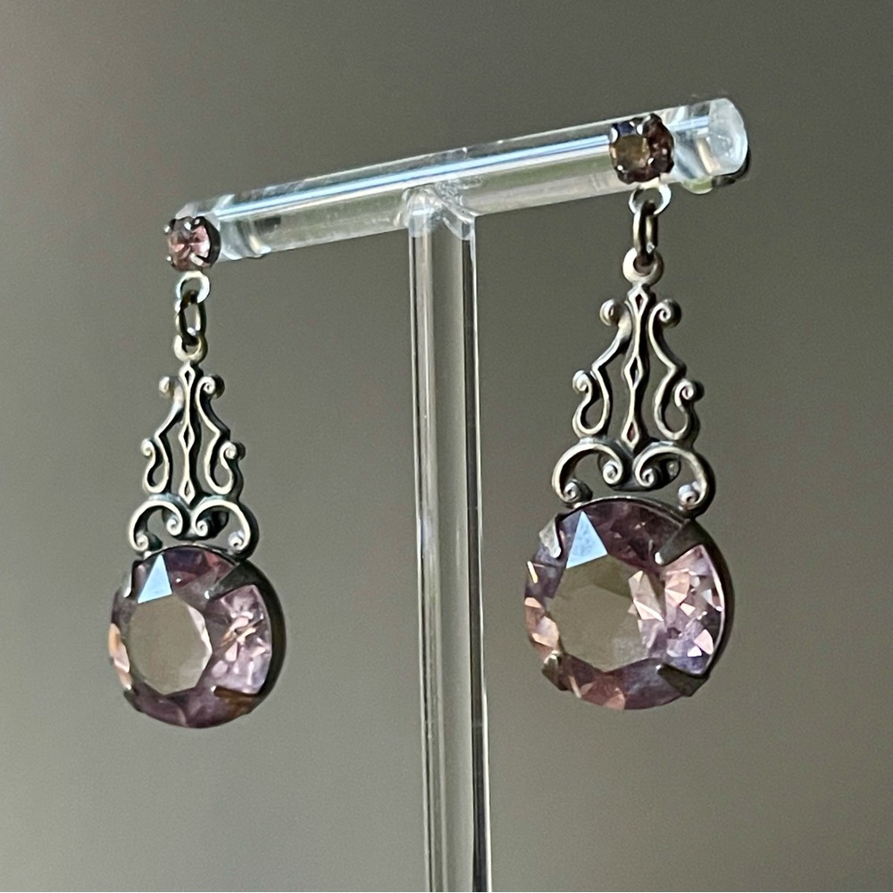 Sadie Green |Vintage| Light Amethyst Austrian Crystal Victorian Filigree Design